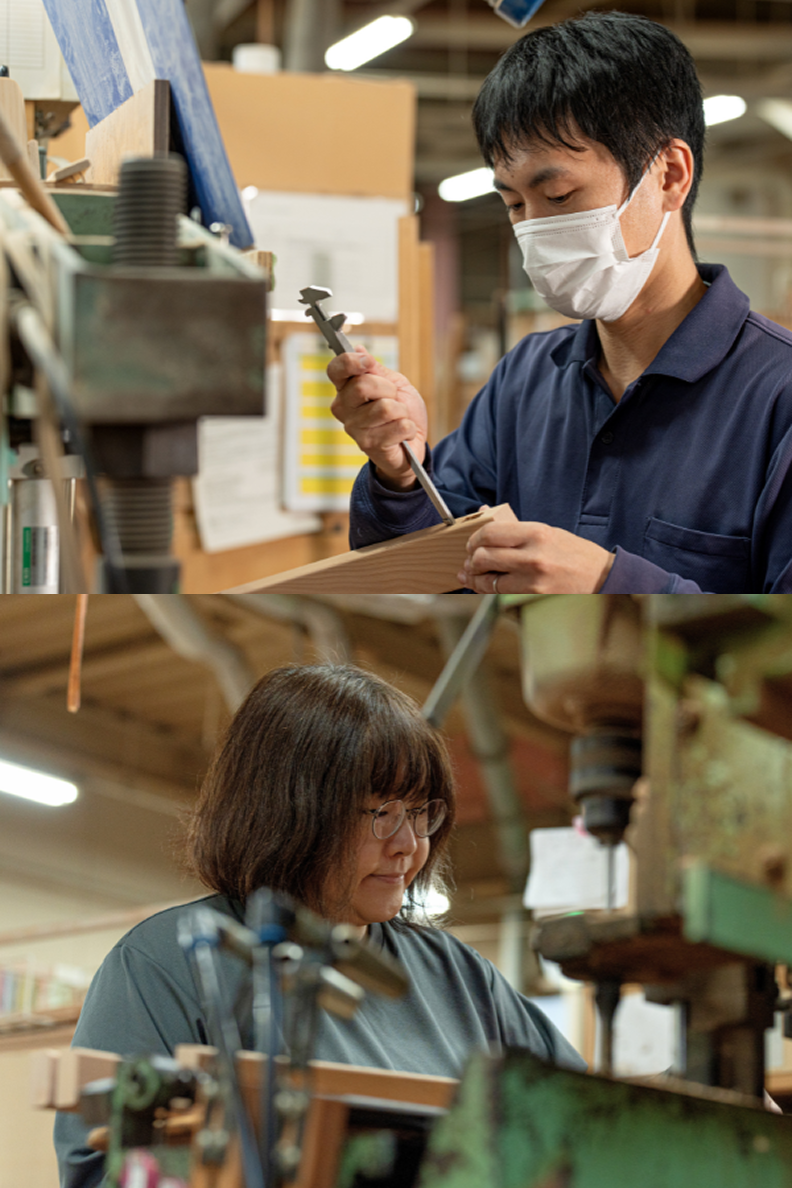 ベビーベッドを製作する職人の姿2